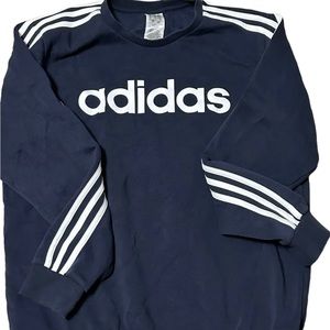 ADIDAS SWEATSHIRTSize L Blue Stretch Pullover Adult Sports Athletic Outerwear